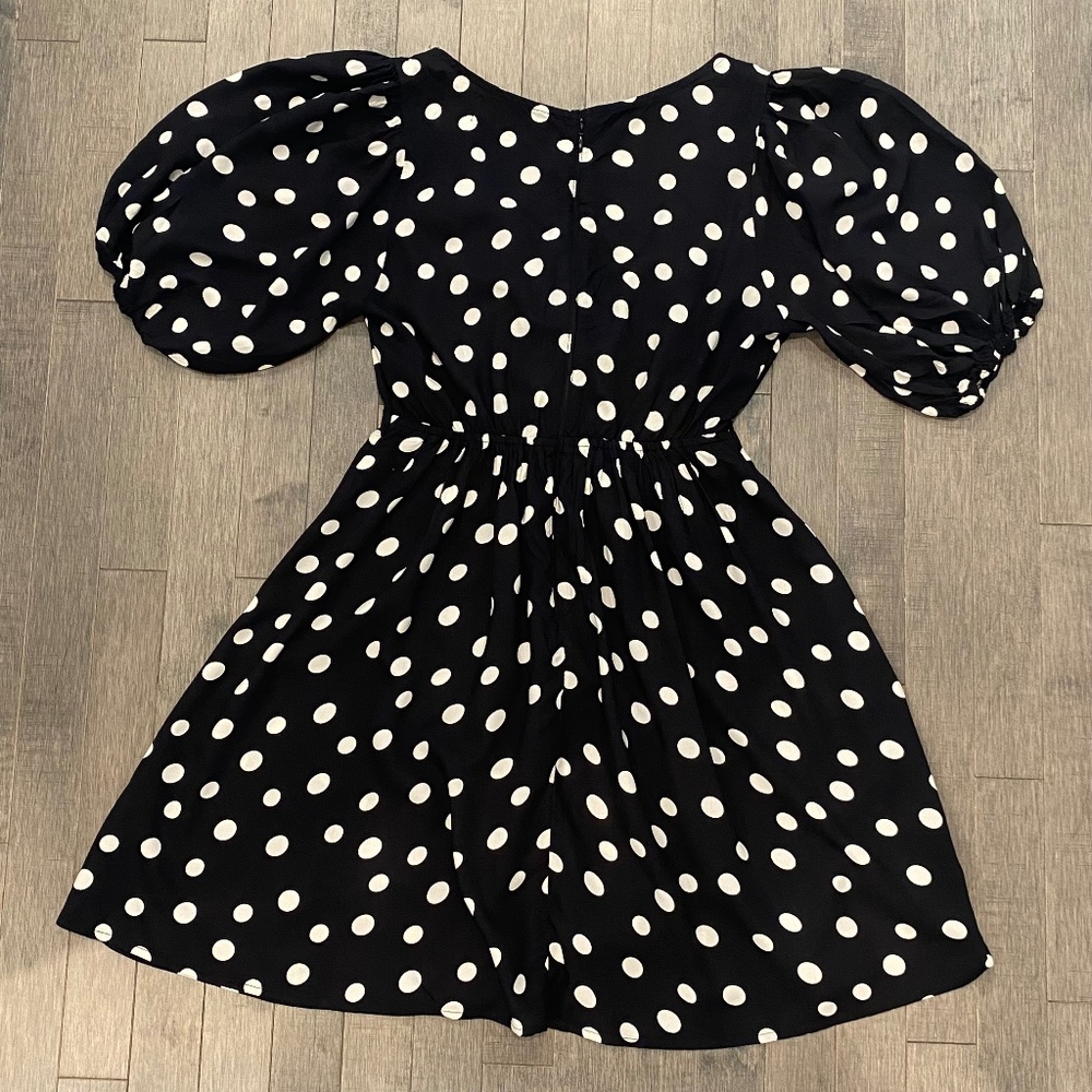 NWT Abercrombie & Fitch Cinch-Front Mini Dress Black/White - Picture 4 of 7